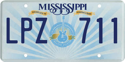 MS license plate LPZ711