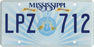 MS license plate LPZ712