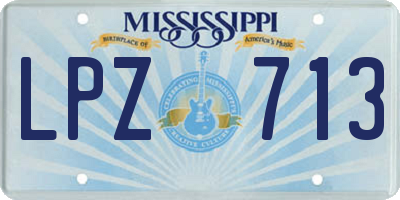 MS license plate LPZ713