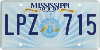 MS license plate LPZ715