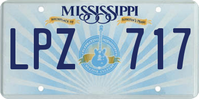 MS license plate LPZ717