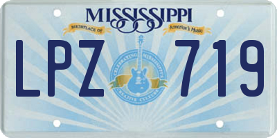 MS license plate LPZ719