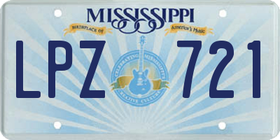 MS license plate LPZ721