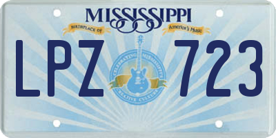 MS license plate LPZ723