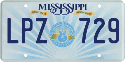MS license plate LPZ729
