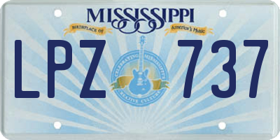MS license plate LPZ737