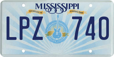 MS license plate LPZ740