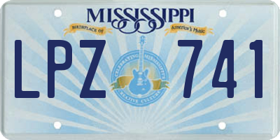MS license plate LPZ741