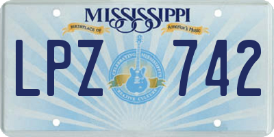 MS license plate LPZ742