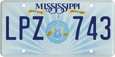 MS license plate LPZ743