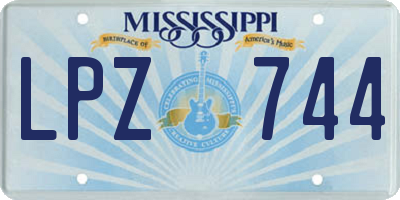 MS license plate LPZ744