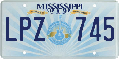 MS license plate LPZ745