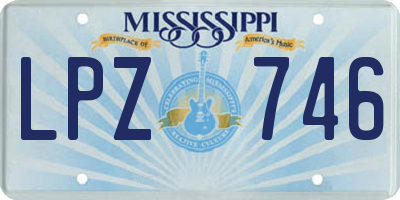 MS license plate LPZ746