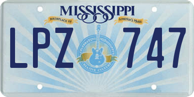 MS license plate LPZ747
