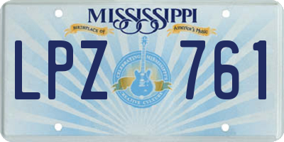 MS license plate LPZ761