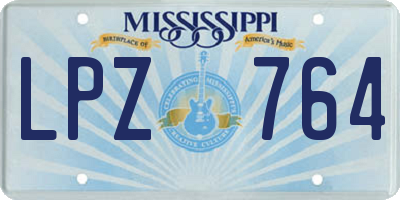 MS license plate LPZ764