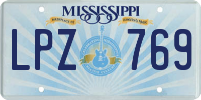 MS license plate LPZ769