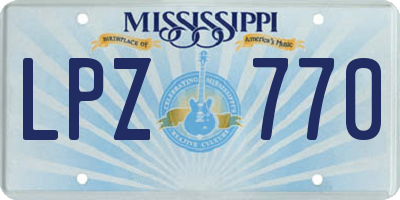 MS license plate LPZ770