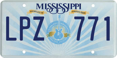 MS license plate LPZ771