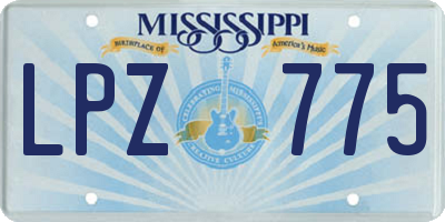 MS license plate LPZ775