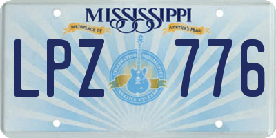MS license plate LPZ776
