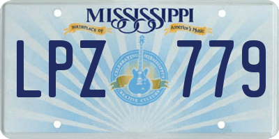 MS license plate LPZ779
