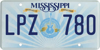 MS license plate LPZ780