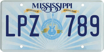 MS license plate LPZ789