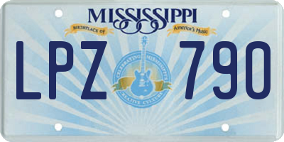 MS license plate LPZ790