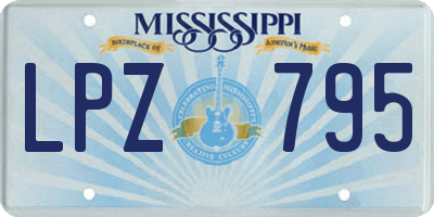 MS license plate LPZ795