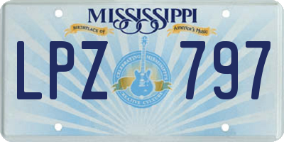 MS license plate LPZ797