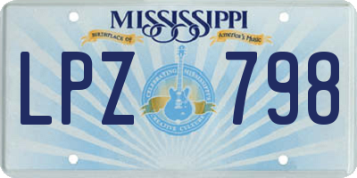 MS license plate LPZ798