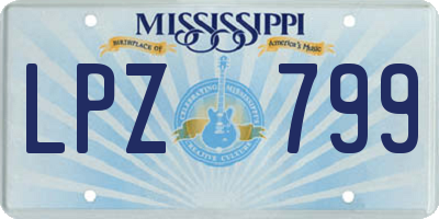 MS license plate LPZ799