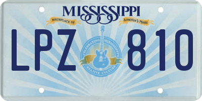 MS license plate LPZ810