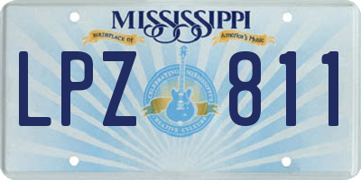 MS license plate LPZ811