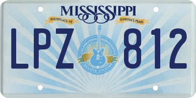 MS license plate LPZ812
