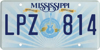 MS license plate LPZ814