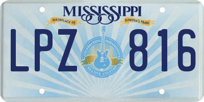 MS license plate LPZ816