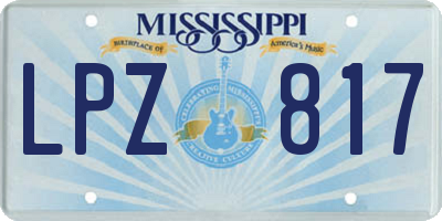 MS license plate LPZ817