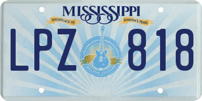 MS license plate LPZ818
