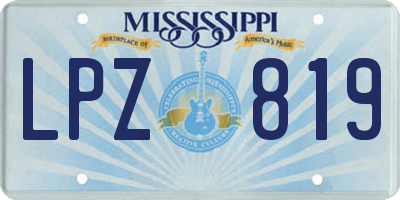 MS license plate LPZ819