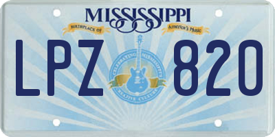 MS license plate LPZ820