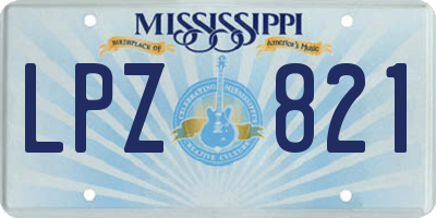 MS license plate LPZ821