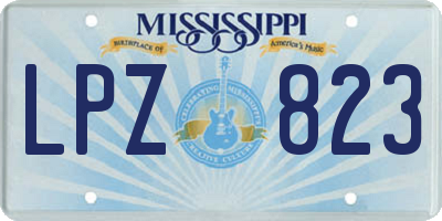 MS license plate LPZ823