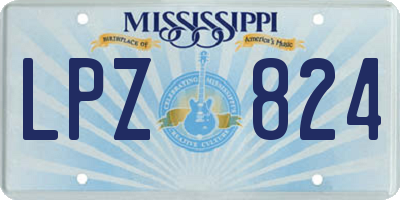 MS license plate LPZ824