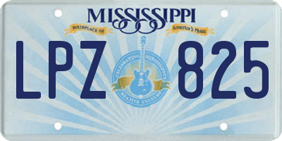 MS license plate LPZ825