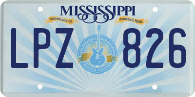 MS license plate LPZ826
