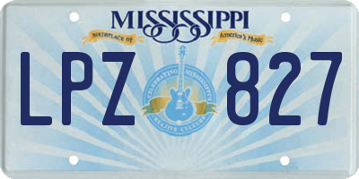 MS license plate LPZ827