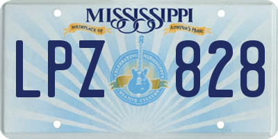 MS license plate LPZ828