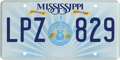 MS license plate LPZ829